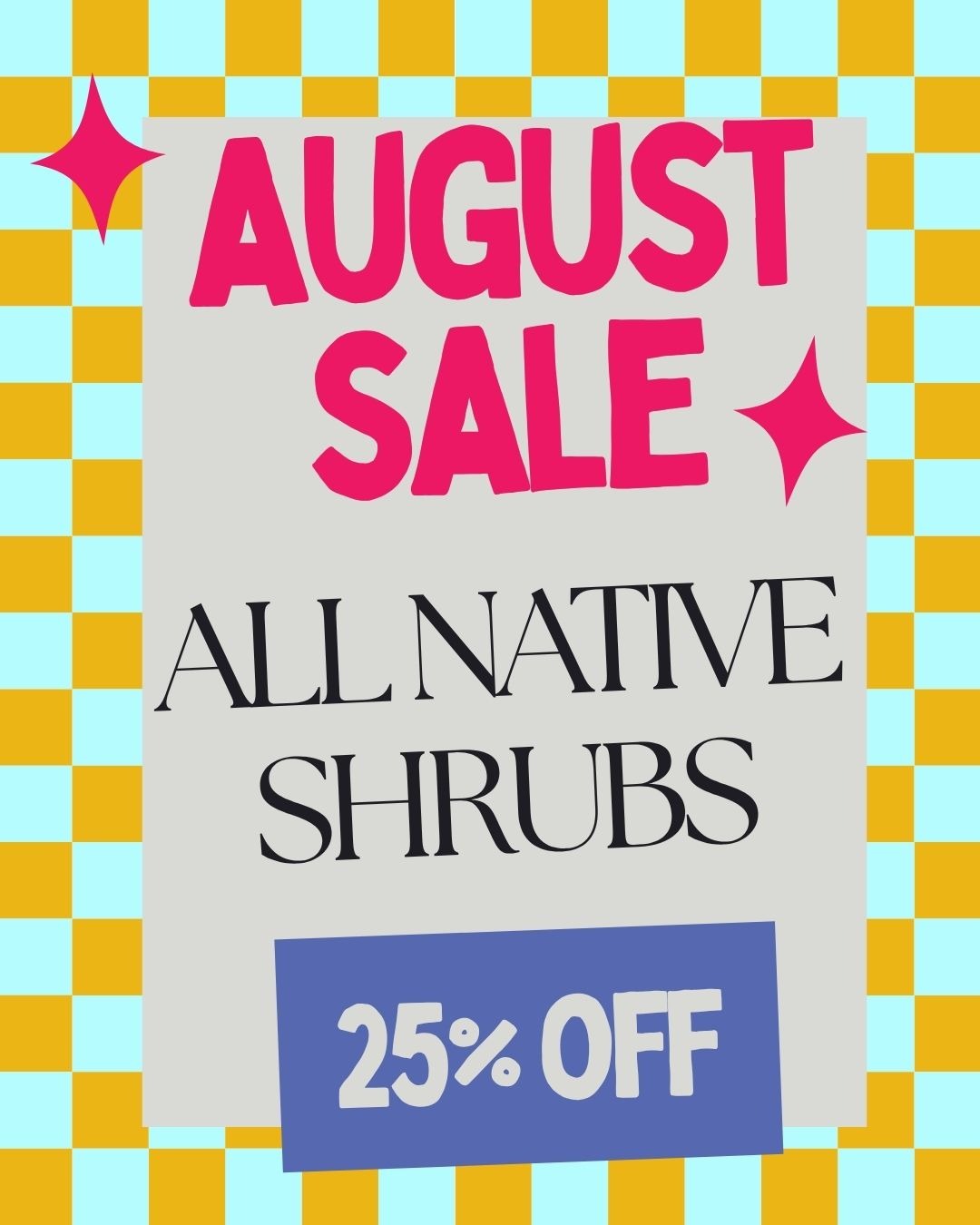 Blue Neon Pink Retro Checkered Sale Promotion Instagram Post (2)